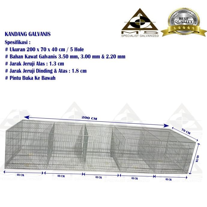 Kandang Kelinci Galvanis - Breeding 200.70.40/5Hole