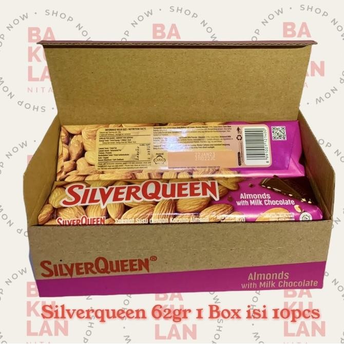 

Coklat SilverQueen Almond Cashews Mede 62 Gr 1 Box Isi 10pcs MBS