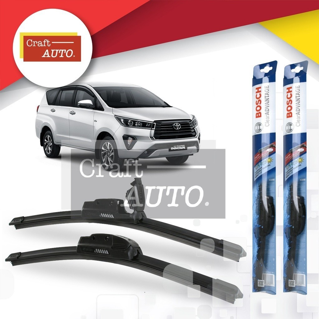 Wiper Mobil Frameless Toyota Kijang Innova Reborn Ukuran 26" & 16" Sepasang (2pcs) Bosch Clear Advan