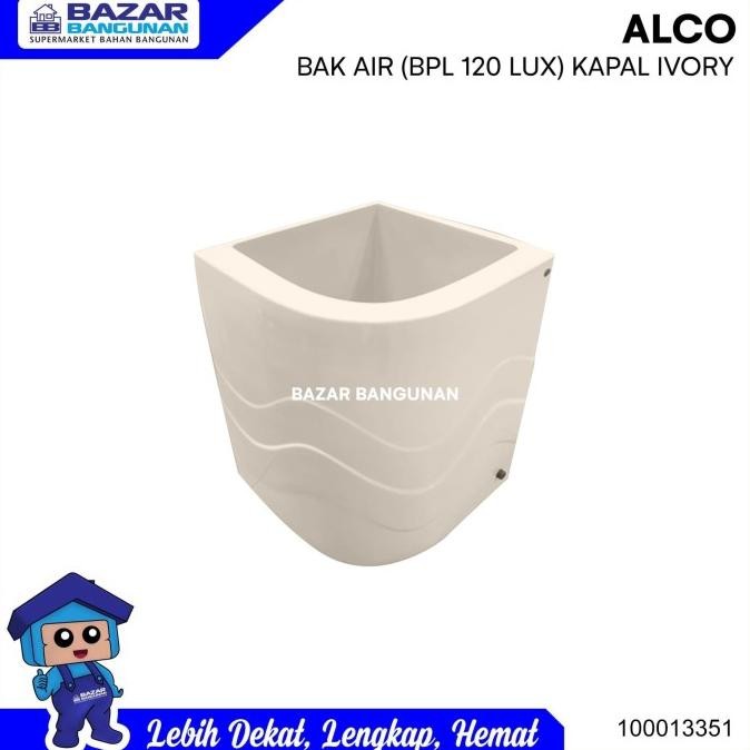 Bak Air Mandi Sudut Alco Luxury Fiber Glass 120 Liter 120 Ltr Ivory