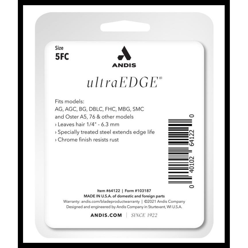 

terbaru !!! andis blade 5fc ultraedge 6,33mm - blade andis agc2 ready