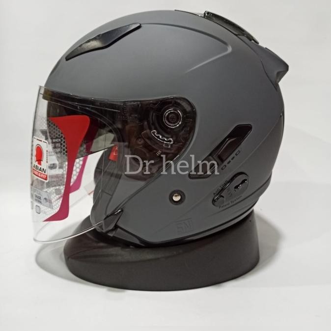 Helm Kyt Galaxy Flat R Polos Abu Doff Double Visor