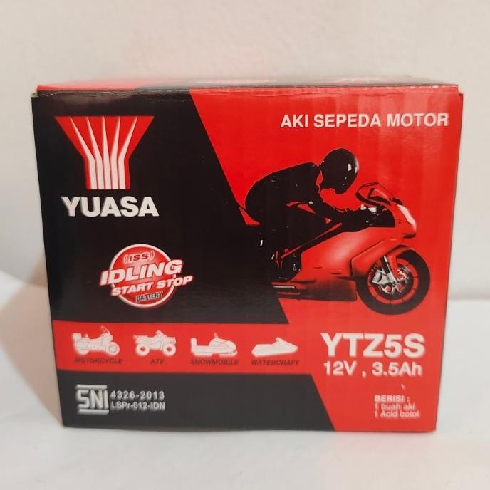 Aki Motor Vario 110, Mio Soul Gt, Beat, Vixion Yuasa Ytz5S Aki Kering