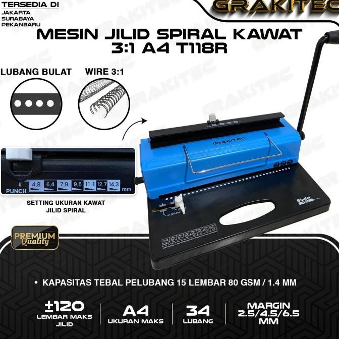 

MESIN JILID SPIRAL PLASTIK / KAWAT A4 GRAKITEC ORIGINAL DAN TERPERCAYA