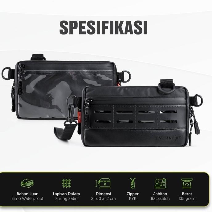 Tas Selempang Pria Pouchbag Dompet Hp Mini Hitam Transparan Terlaris