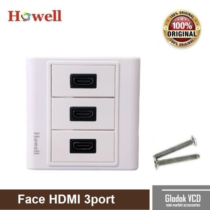 Howell Wall Face Plate Outlat Socket HDMI 3port