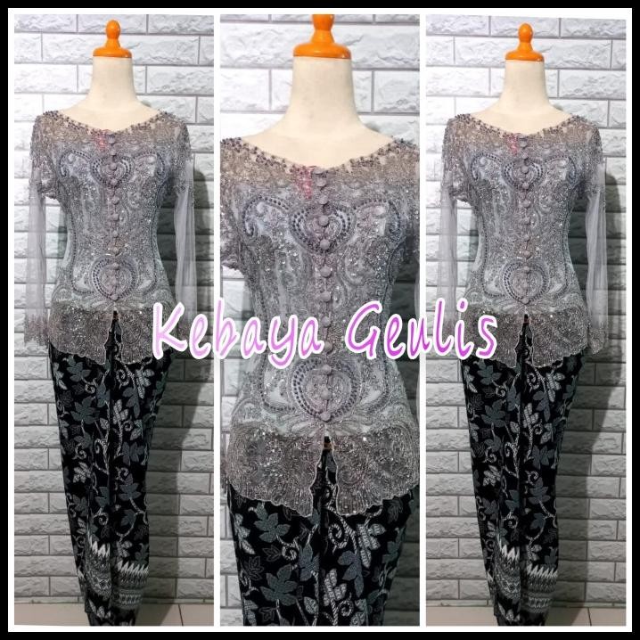 Setelan Kebaya Wanita Modern Kebaya Nude Tulle Full Payet+ Rok Lilit Best Seller