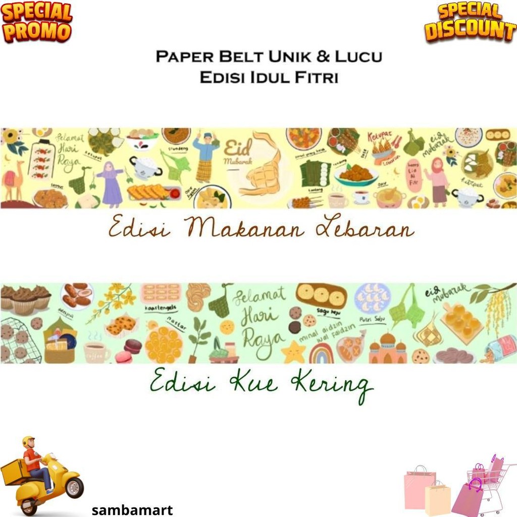 

(10 Pcs) Paperbelt Tema Idul Fitri Lebaran Eid Mubarak Ramadhan Kareem Paper Belt Unik Lucu D Gratis Ongkir