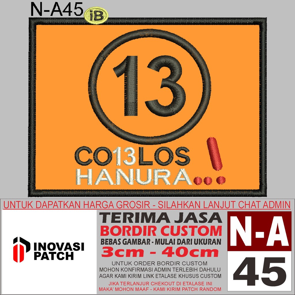 INOVASI PATCH BORDIR LOGO N-A45 CO13LOS HANURA - REVIEW/TESTIMONI