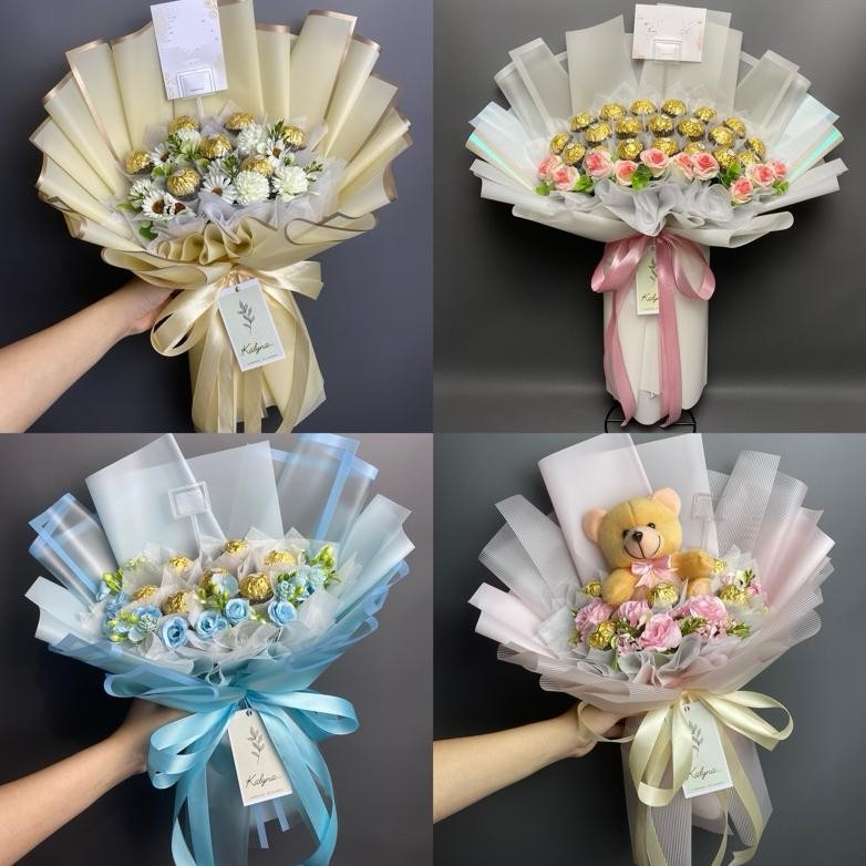 

XD27 Bouquet Coklat | Bouquet Ferrero | Buket Coklat | Bouquet Wisuda | Valentine (Tidak termasuk BONEKA) Premium