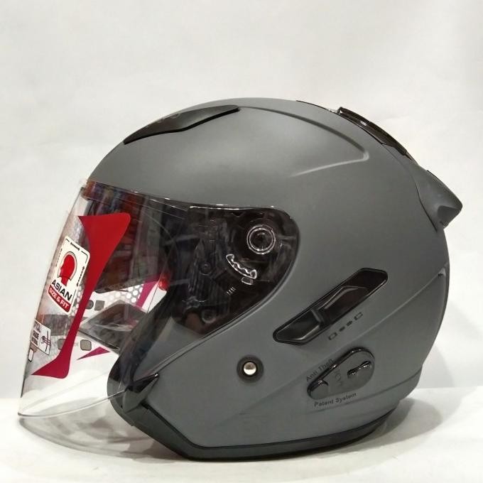 Helm Kyt Galaxy Flat R Solid Matt Gorila Grey Hlem Half Face