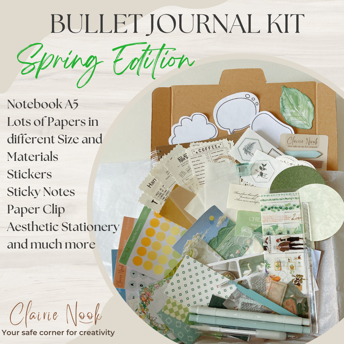 

Ready Clairie Nook Seasonal Bullet Journal Kit -Dekorasi Notebook Scrapbook