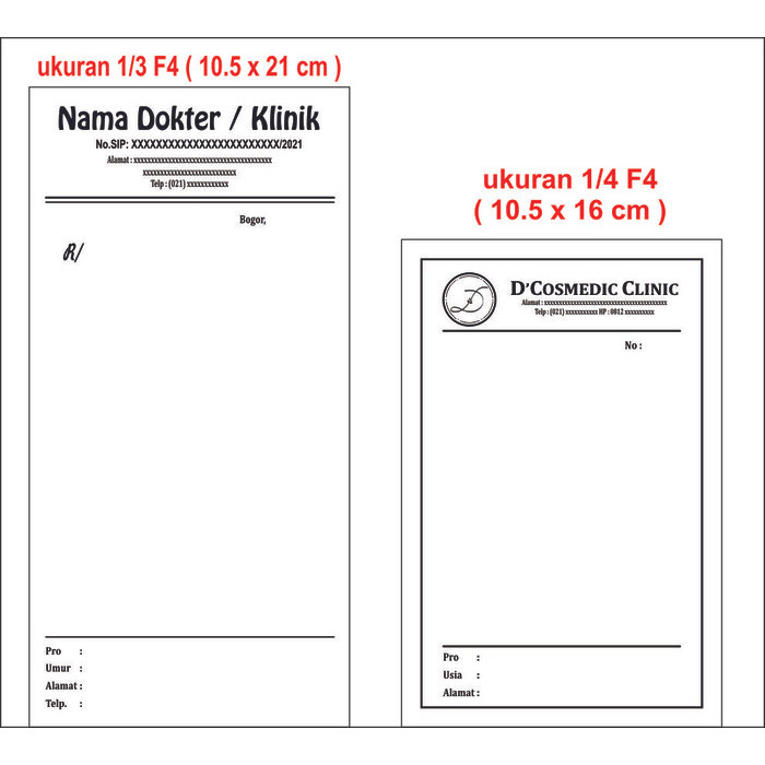 

Ready NOTA KLINIK / DOKTER MURAH