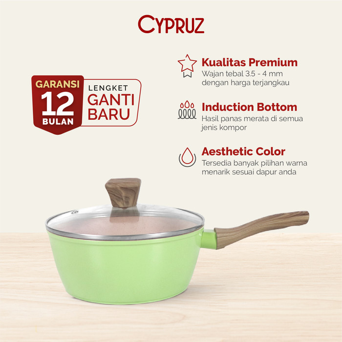 Cypruz Color Marble Sauce Pan / Panci Susu Anti Lengket