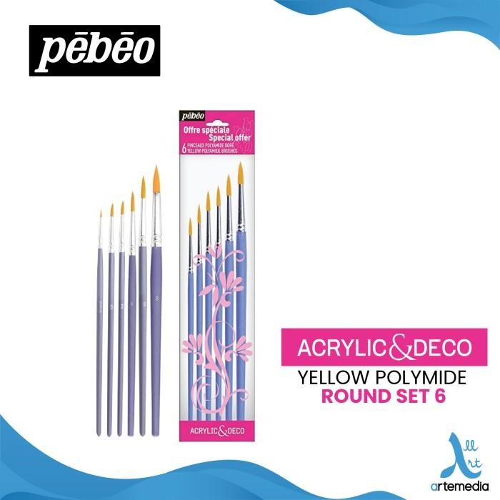 

KUAS LUKIS PEBEO YELLOW POLYAMIDE ACRYLIC AND DECO BRUSH SET