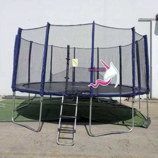 Super Jumbo Trampolin Kolam Bola Anak Olahraga Jumping Bounce Bouncy Karet Komedi Putar Playground A