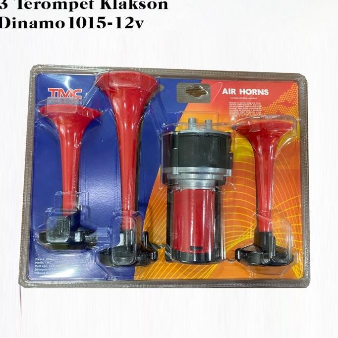 KLAKSON TEROMPET 3 CORONG TELOLET DINAMO 12V + RELAY ST-1015 Terlaris