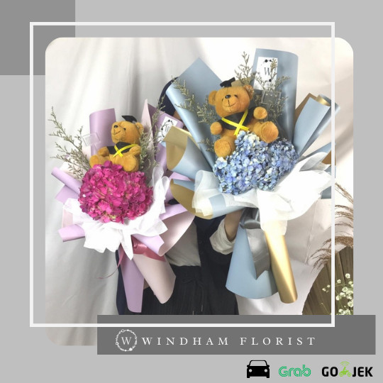 

BUNGA WISUDA MURAH + BONEKAWINDHAM FLORIST HAND BOUQUET HORTENSIA