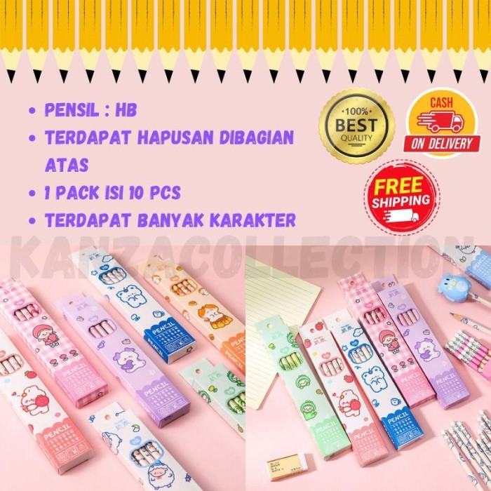 

Pensil HB Anak Isi 10pcs / Pensil Karakter / Pensil alat tulis anak SD