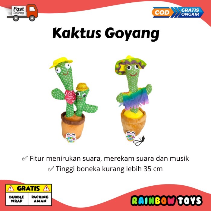 

MAINAN VIRAL BONEKA KAKTUS GOYANG JOGET BICARA CACTUS DANCING TERBARU