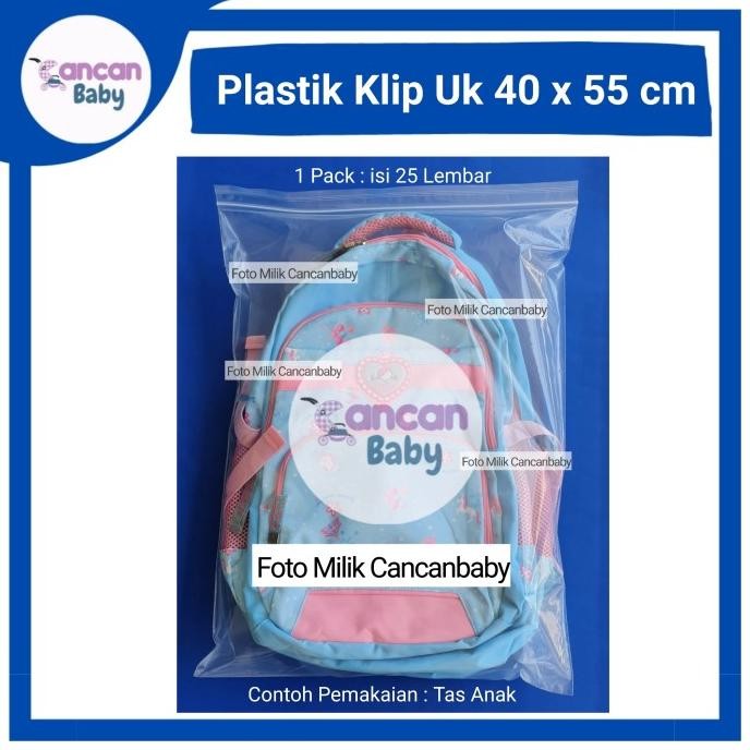 Plastik Klip Jumbo uk 40x55 cm Ziplock Bening Super Besar Tebal 0.5