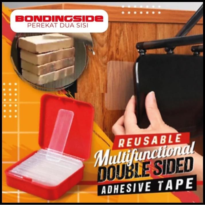 BONDING SIDE Double Tape Merekat duasisi kuat transparan dan elastis