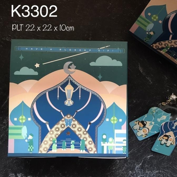 

Mubarak| box kotak hari raya idul fitri kardus chiffon cake ukuran 22x22x10cm