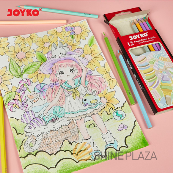 

PENSIL WARNA JOYKO CP-125P 12 WARNA PASTEL - PASTEL COLOR PENCIL JOYKO
