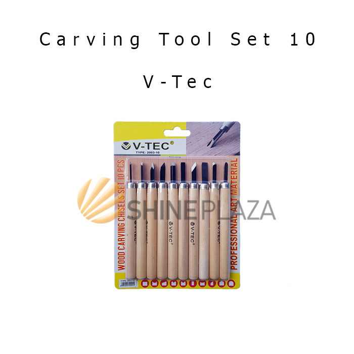 

V-TEC WOOD CARVING TOOLS SET 10 - ALAT PAHAT V-TEC SET 10