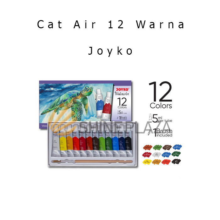 

CAT AIR JOYKO WC-4-12 COLOR - WATERCOLOR WATERCOLOUR SET 12 WARNA