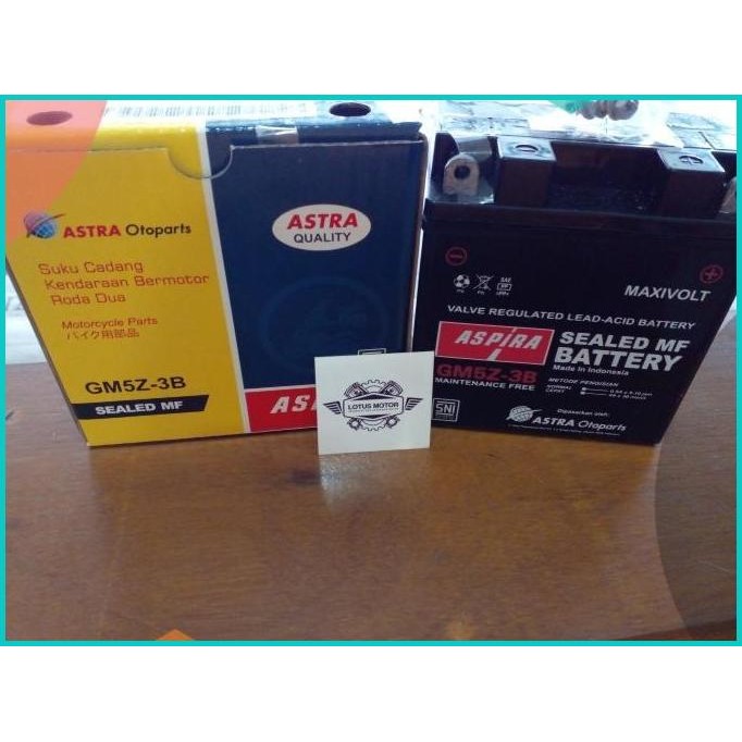 BATERAI AKI GM5Z-3B MIO / SUPRA / JUPITER / VEGA / SMASH , ASPIRA ORI