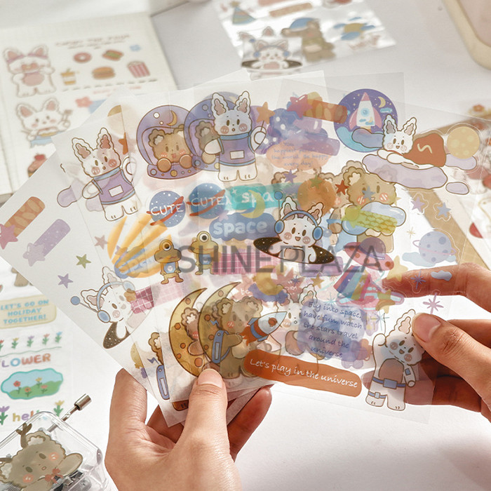 

THE BROWN BEAR AND WHITE RABBIT DIARY DECO STICKERS - STIKER LUCU