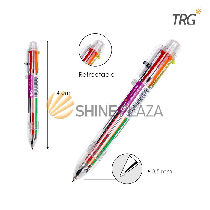 

TRG KOREAN DESIGN 6 COLORS PEN BP-304 0.5MM - PULPEN BOLPEN PENA 6 WARNA 0,5 MM TRG