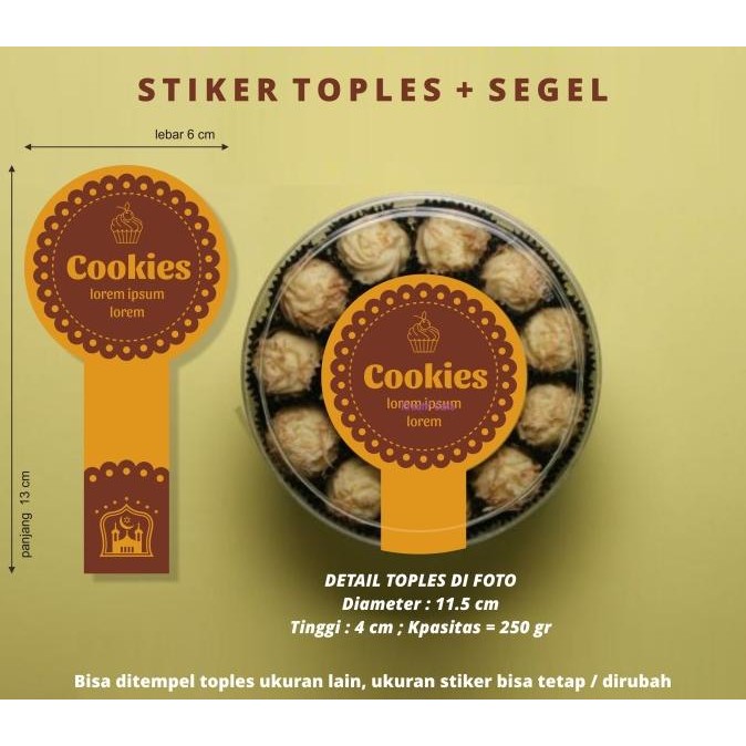 

Mubarak| Stiker Label dan Segel untuk Toples Kue Lebaran, Hari Raya Idul Fitri