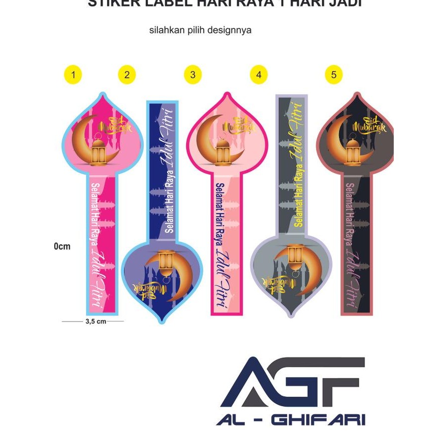 

Mubarak| Cetak Stiker label selamat hari raya idul fitri kisscut A3+