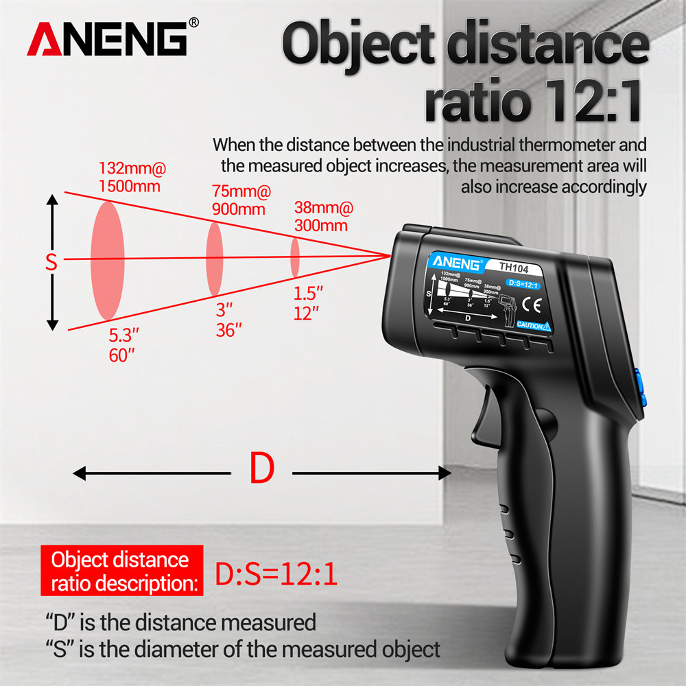 

ANENG Thermometer Infrared Laser Digital Non Contact - TH104