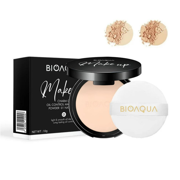 BERKUALITAS Bioaqua Pressed Powder Make up Oil Control Bedak Padat Glowing BPOM