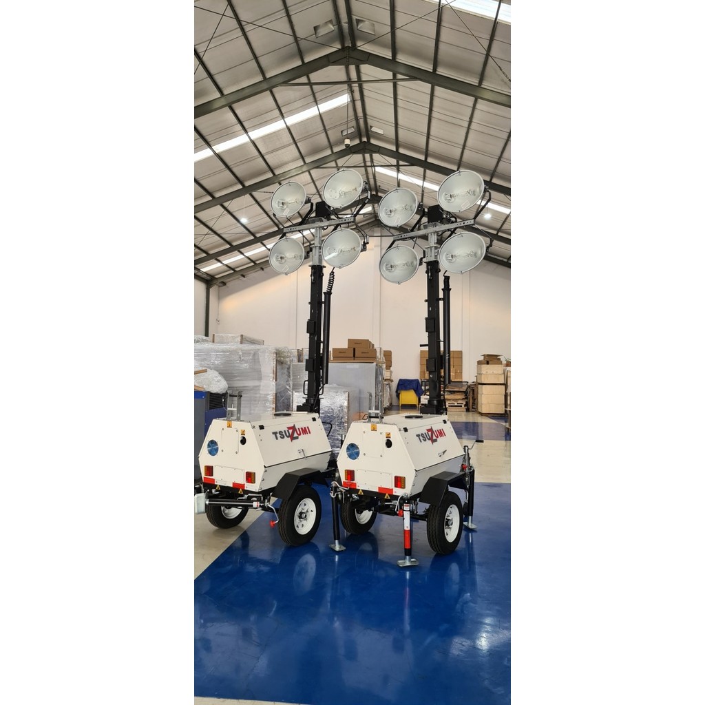 Genset Tower light 4 x 1000 w TSUZUMI Model Trailer LT7 TOWERLIGHT