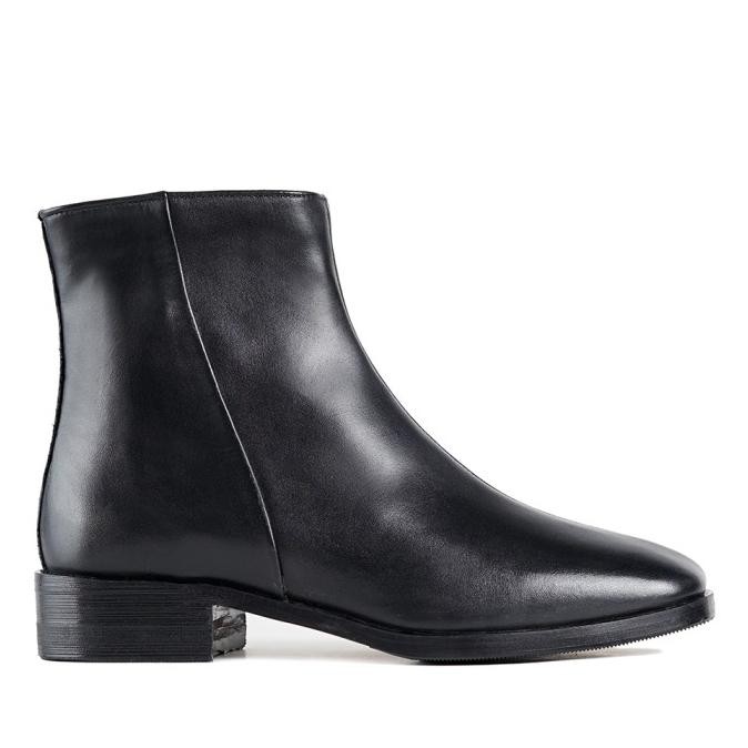 Prabu - Sepatu Kulit Chelsea Boots Wanita Gadis Black