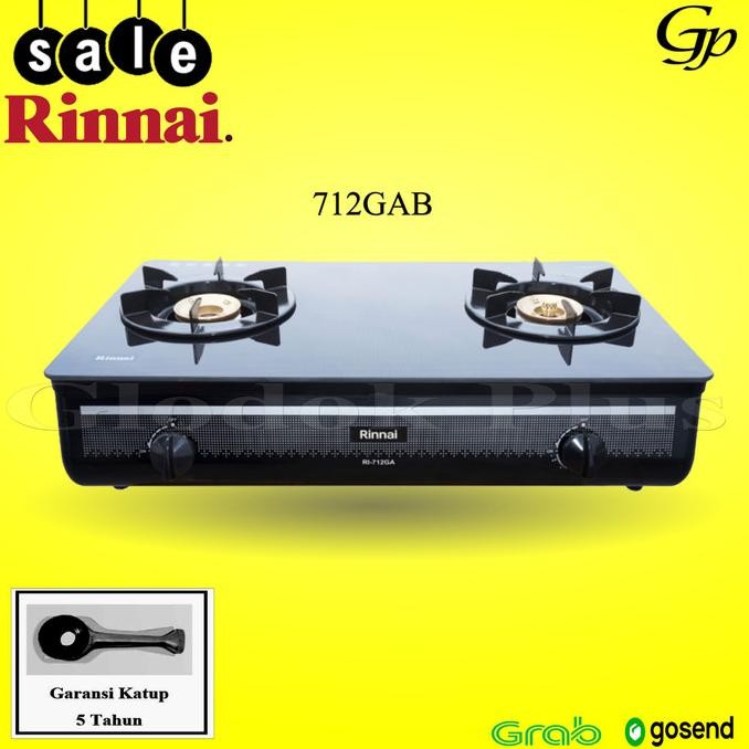 Rinnai Ri-712Ga B Kompor Gas Kaca 712Gab 2 Tungku Rinai Ri712Gab