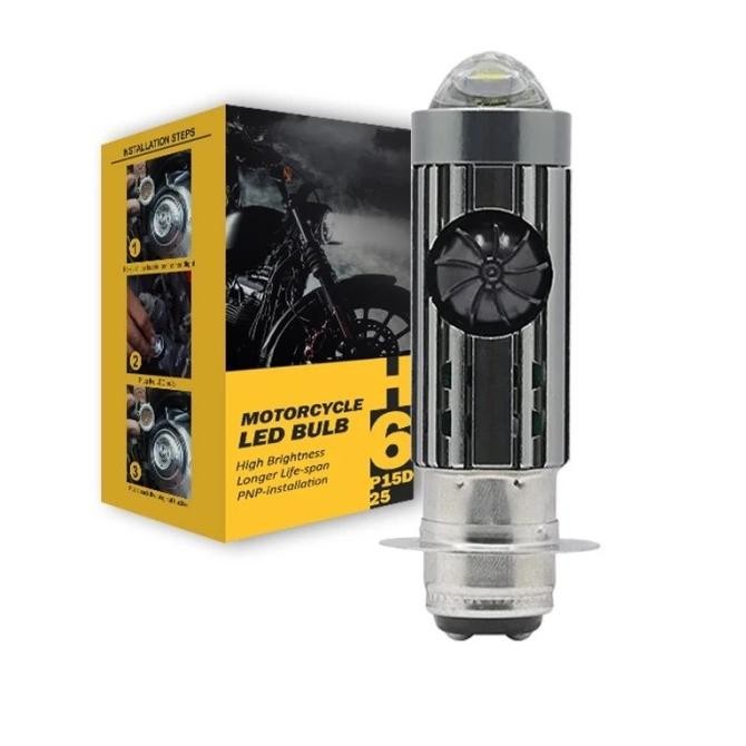 iSUN Lampu LED Utama Motor H6 Laser Gun P15D-25 Kipas Demon RGB 9-80V '