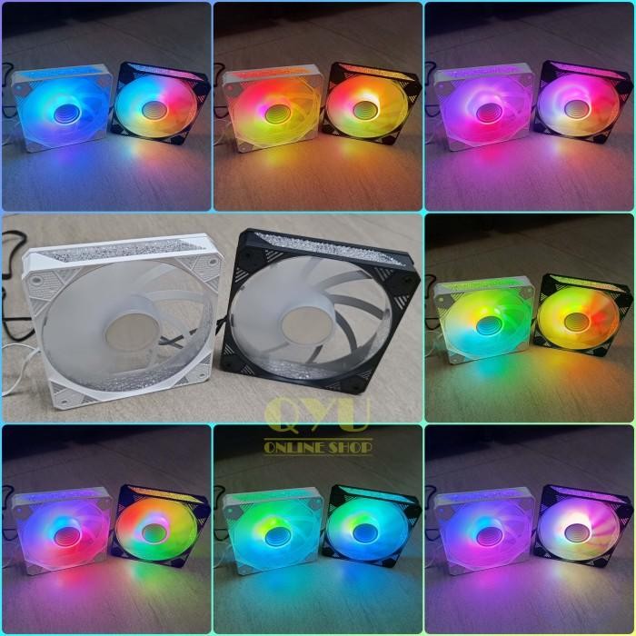 FAN CASING 12CM RGB INFINITE DEEP MIRROR KRISTAL PWM 4 PIN + ARGB 3 PIN / FAN CASE RGB / FAN RGB