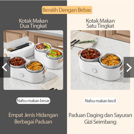 KOTAK MAKAN(LUNCH BOX)/PEMANAS MAKANAN LISTRIK PORTABLE 2L PANCI LISTRIK MULTIFUNGSI