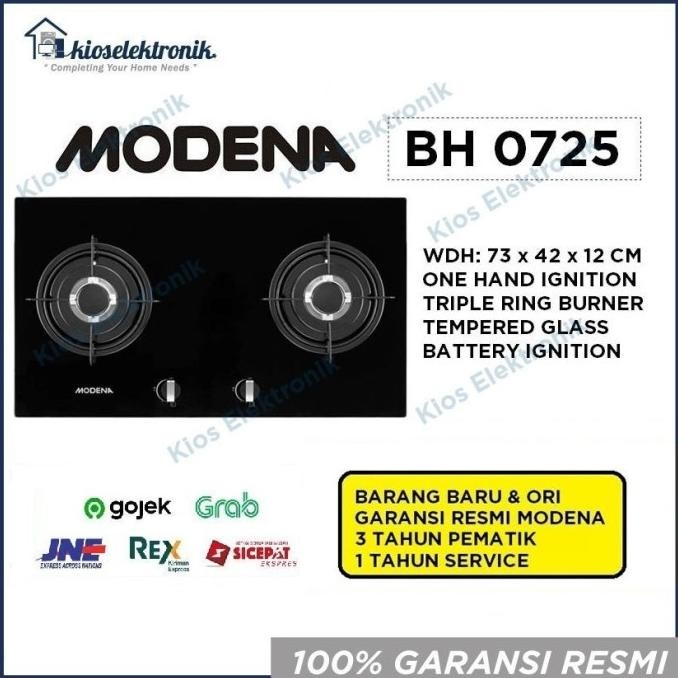 Modena Bh 0725 - Kompor Modena 2 Tungku Bh0725 Liscio - Kompor Gas