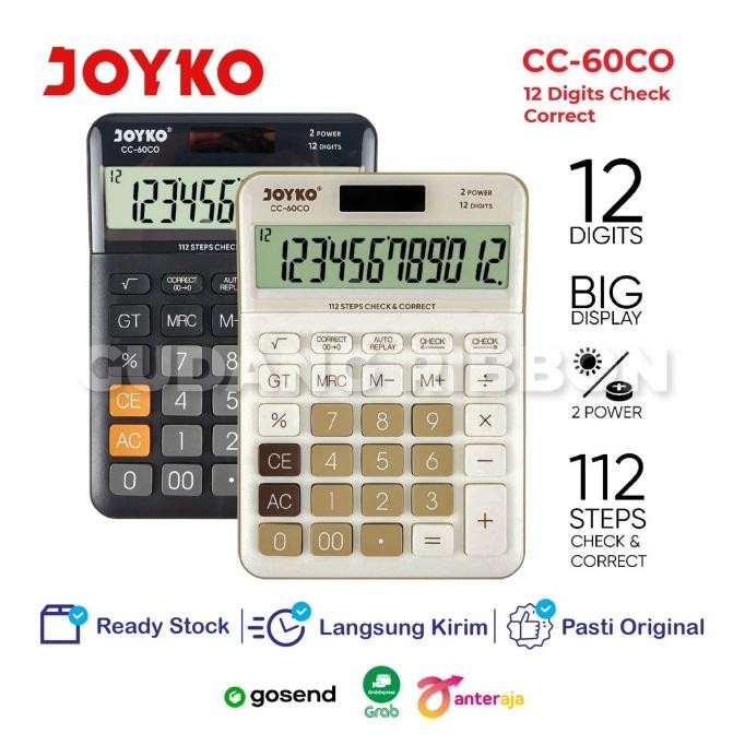 

VD08 JOYKO CC-60CO CALCULATOR 12 DIGITS CHECK CORRECT KALKULATOR BESAR Hemat