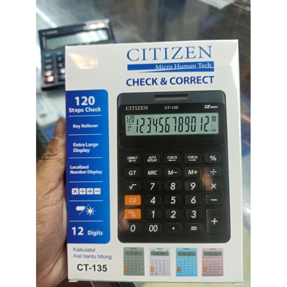

EVY-510 Kalkulator CITIZEN CT135 Check Correct CT 135 12Digits Hemat