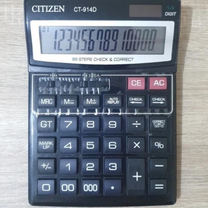 

fg-87 KALKULATOR DESKTOP CITIZEN CT-914D / CALCULATOR 14 DIGIT CEK ULANG 914 Premium