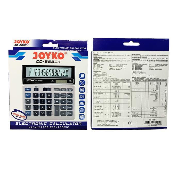 

Hot Sale Joyko - Elektronic Calculator CC-868CH - Pcs Viral