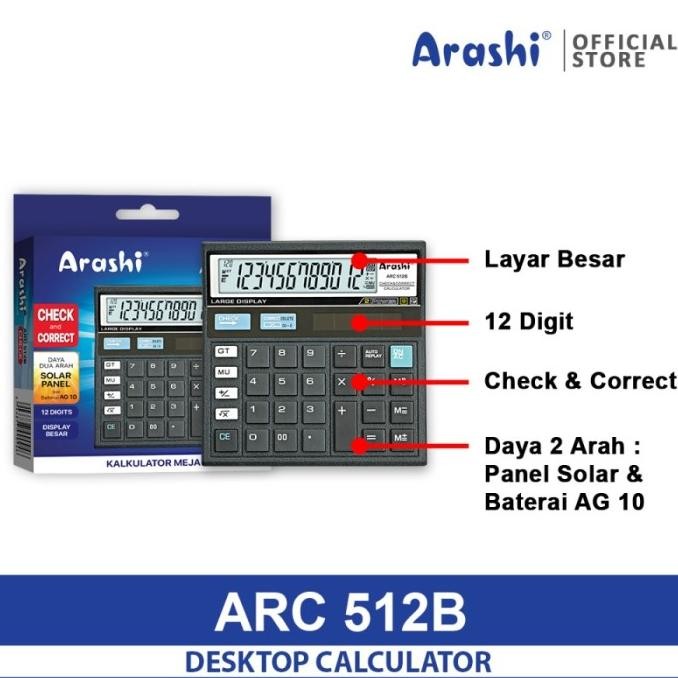 

Viral Kalkulator Calculator Kalku lator Calc ARASHI ARC 512B 512 Solar Panel Hemat