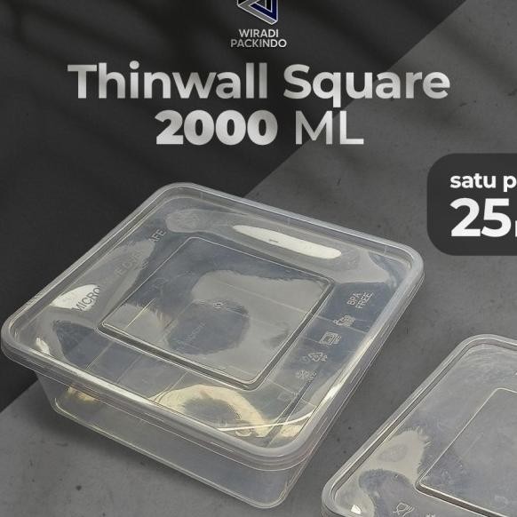 Kotak Makan Plastik 2000Ml / Thinwall 2000 Ml / Food Container